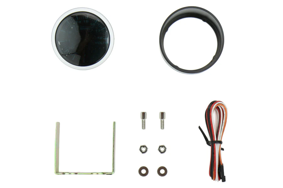 2-1/16" Amber / White - Electric Volt Gauge - Image 3