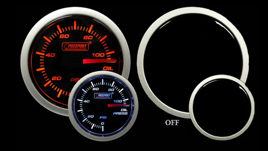 2-1/16" Amber / White - Electrical Oil Pressure Gauge - Image 4