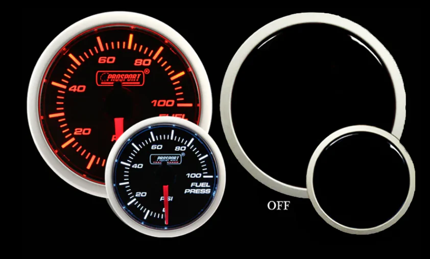2-1/16" Amber / White - Fuel Pressure Gauge - Image 4